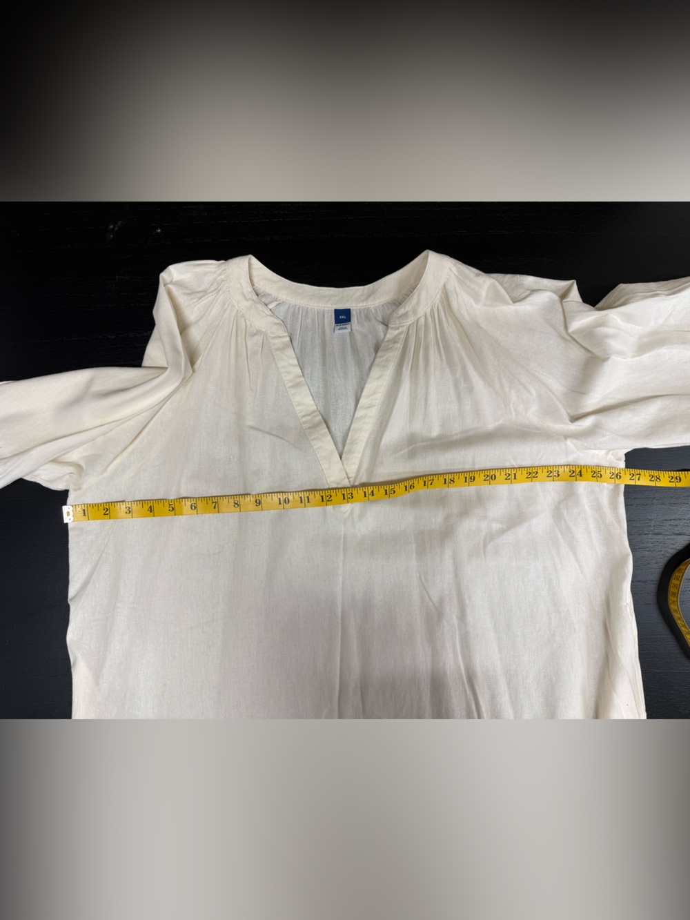 Old Navy Cream Maxi Dress Linen Blend 3/4 Sleeve - Picture 8 of 9